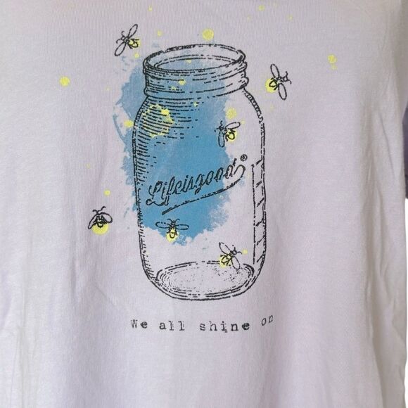 Life is Good Crusher Lite Tee Shirt Shine On Firefly Jar Purple Womens Large - Picture 5 of 9